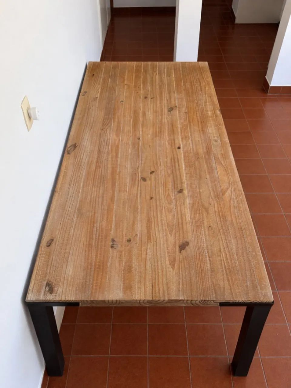 Mesa de jantar Dorne - Madeira e metal grafite - 190 × 90 cm - Foto 3