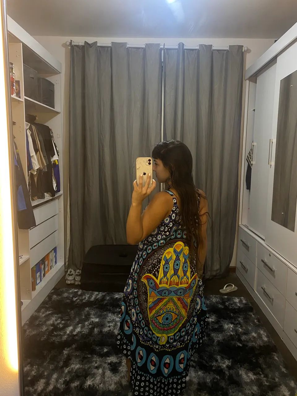 Vestido indiano de praia azul  - Foto 3