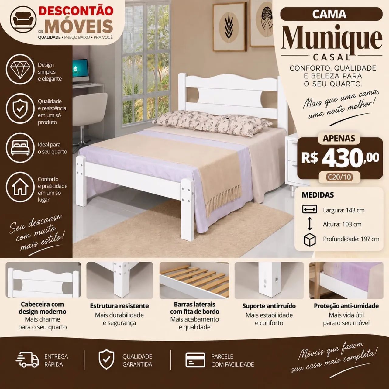 Cama Casal Munique 