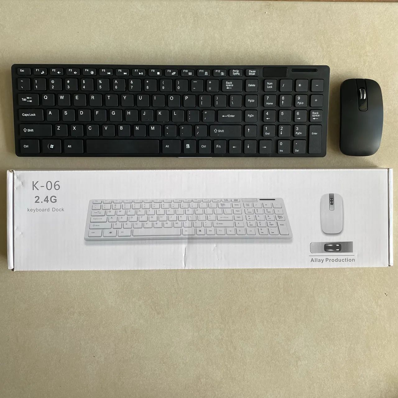 Kit Teclado e Mouse Sem Fio K-06 2.4G Slim para PC, Notebook e Smart TV