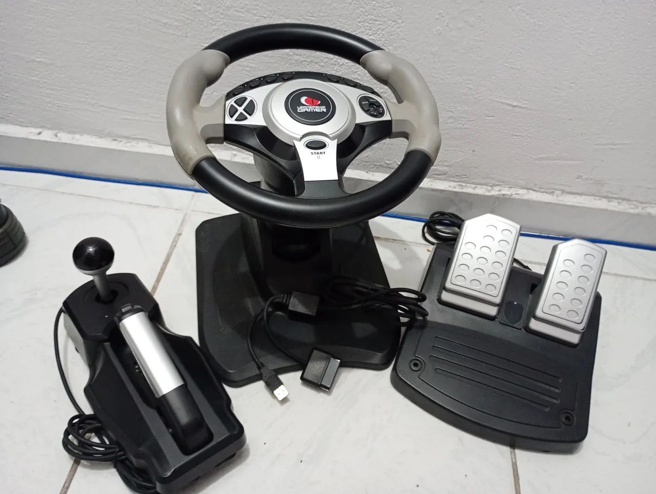 VOLANTE TWIN TURBO PS3, PS2 e PC
