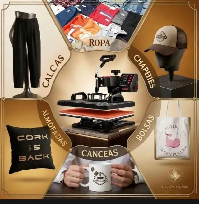 Máquina de estampa camisa, copo , boné  - Foto 2