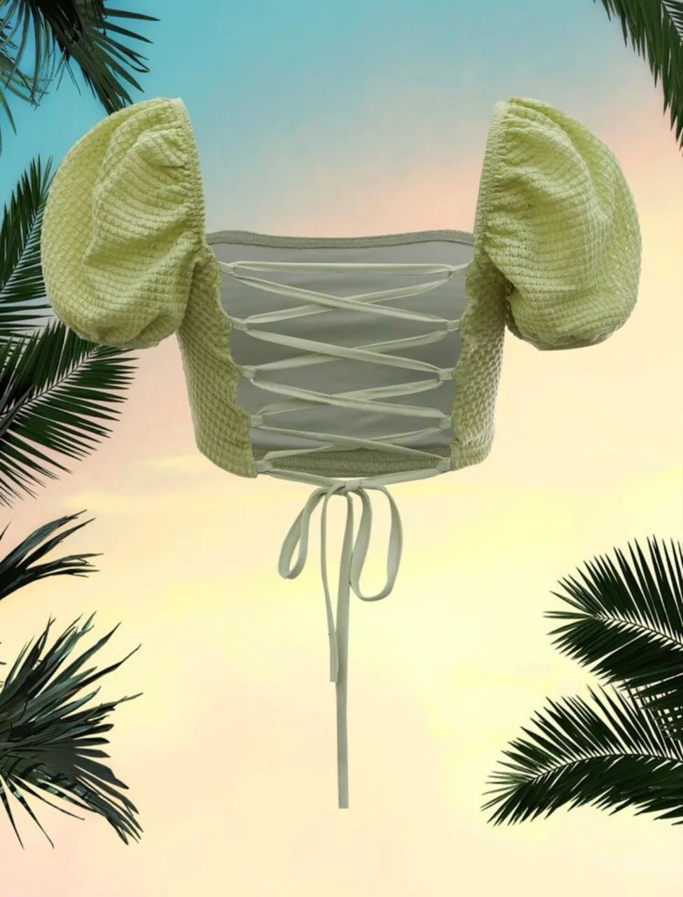 Blusa Manga Bufante com Cordão
