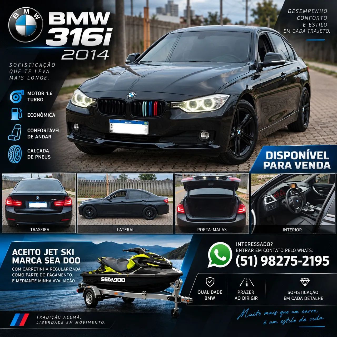 BMW 316I 1.6 TB 16V 136cv 4P 2014