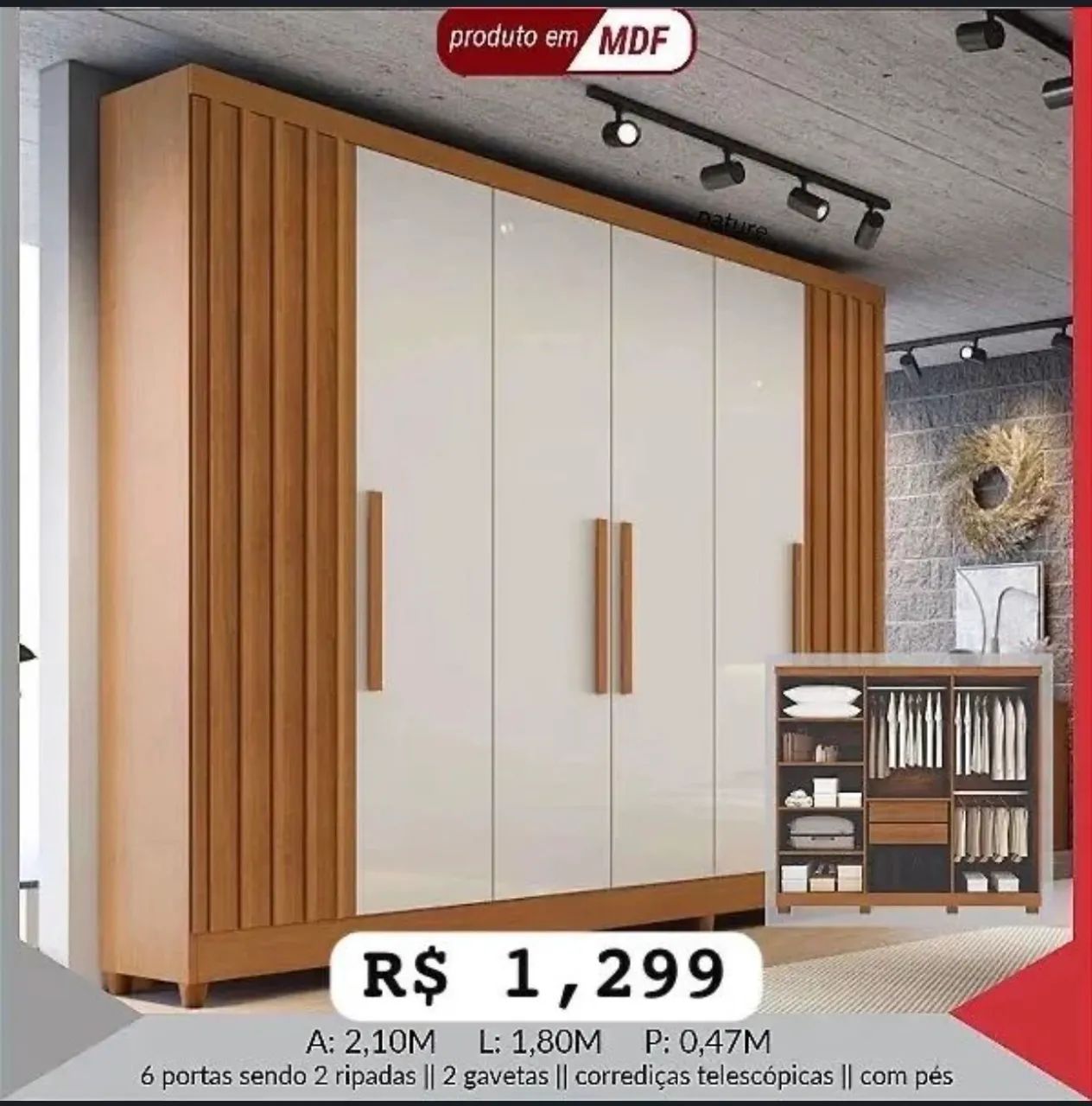 Guarda Roupa em MDF 2920 - Foto 2