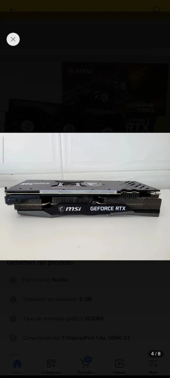 Placa De Vídeo Rtx 3070 8gb Msi Gaming X Trio - Foto 4
