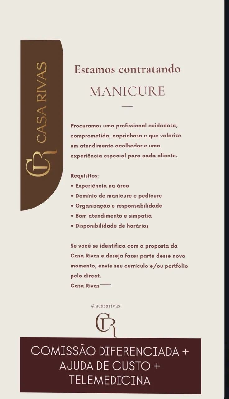 Vaga para manicure 