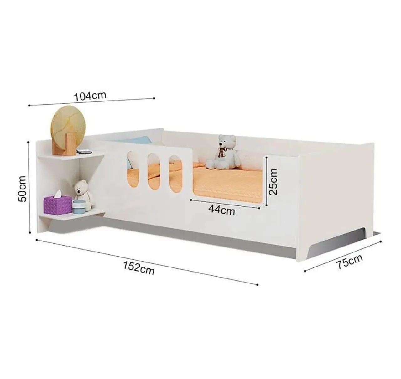 Cama infantil com colchão, usada poucas vezes.
