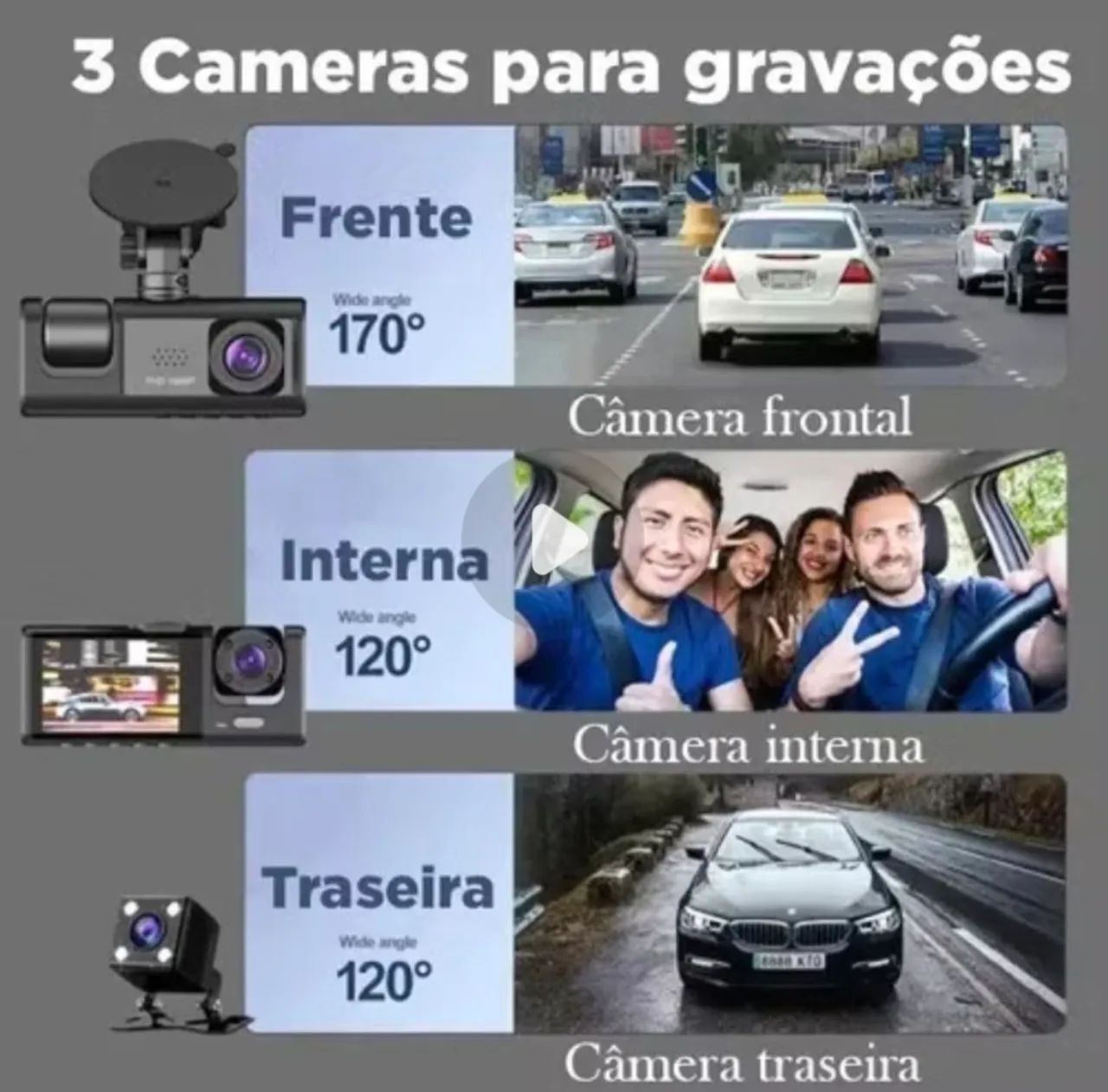 Câmera veicular Black Box Traffic recorder 1296 HD - Foto 4