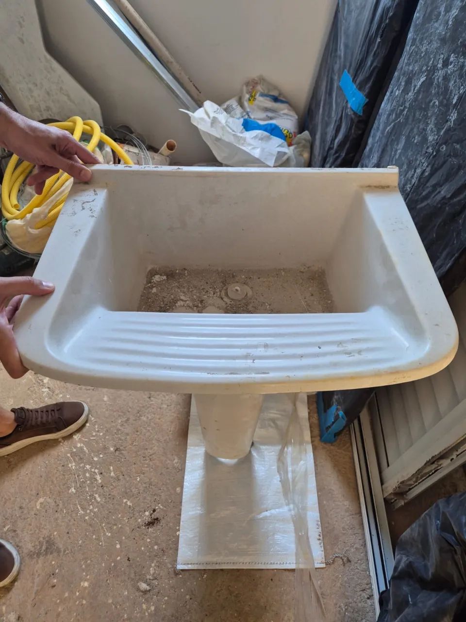 Tanque de cerâmica com coluna - Branco - Foto 2