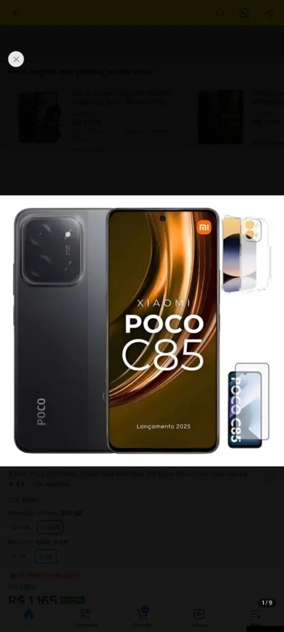Vendo celular poço c85