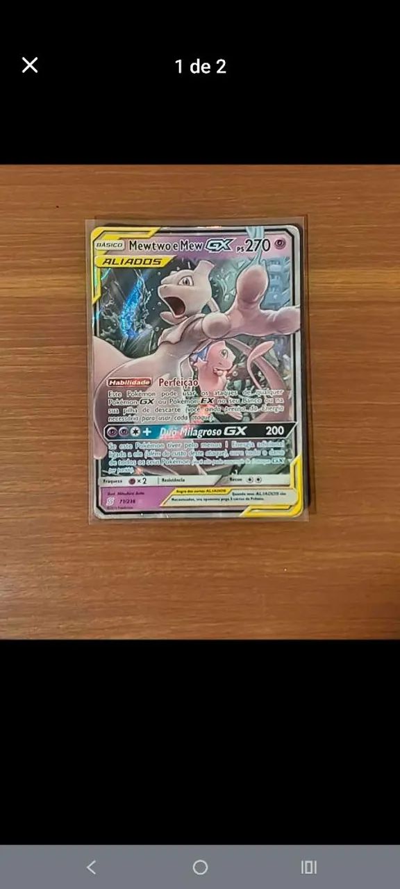 Carta pokémon Mewtwo e Mew GX Aliados