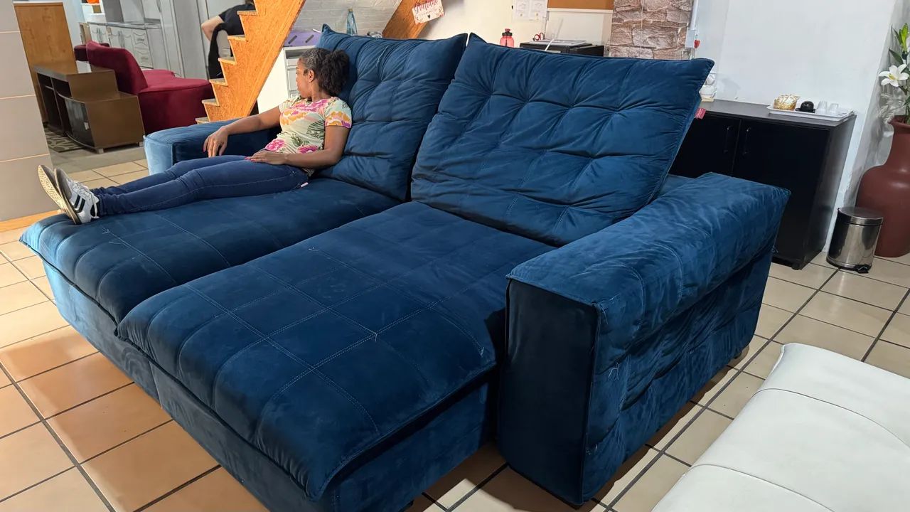 Sofá retrátil e reclinável 2,60M (entrego)  - Foto 3