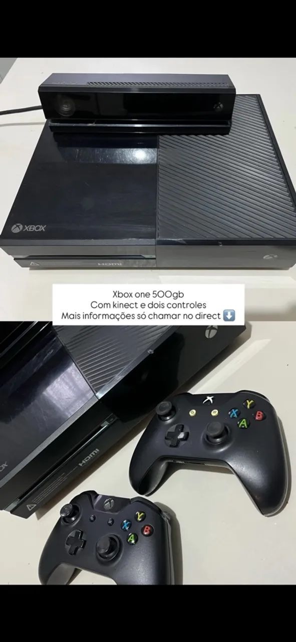 Xbox one + dois controles e Kinect