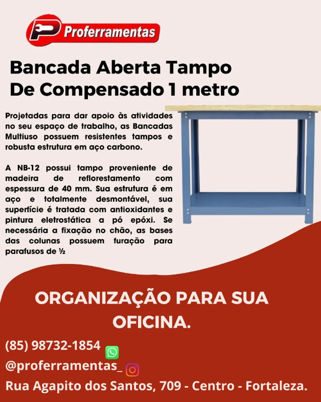 BANCADA DESMONTAVEL COMPACTO COMPENSADO PINUS