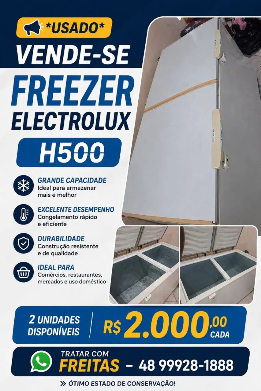 Freezer Electrolux H500 (Usado) - Foto 3