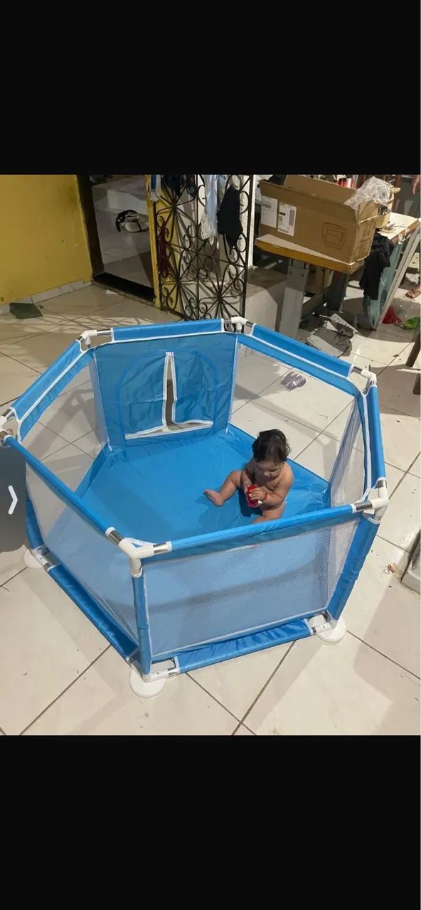 CERCADINHO INFANTIL AZUL E CINZA! - Foto 4