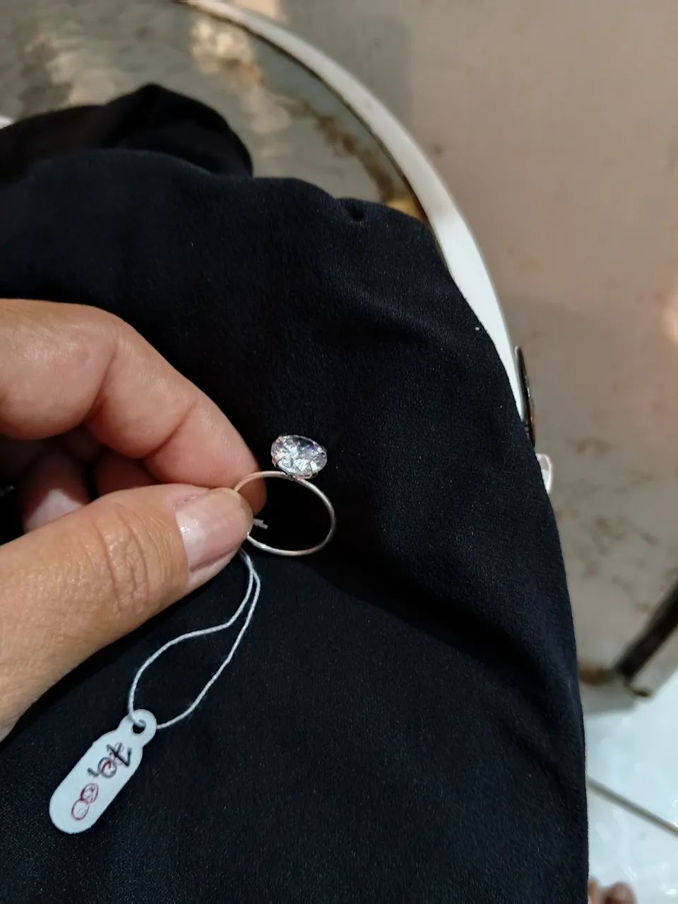 Anel solitário de prata - Foto 3