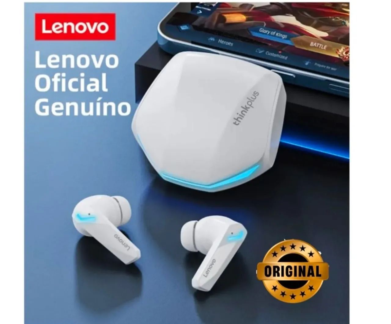 Fones Lenovo GM2 PLUS (XT53) - Preto e branco  - Foto 2