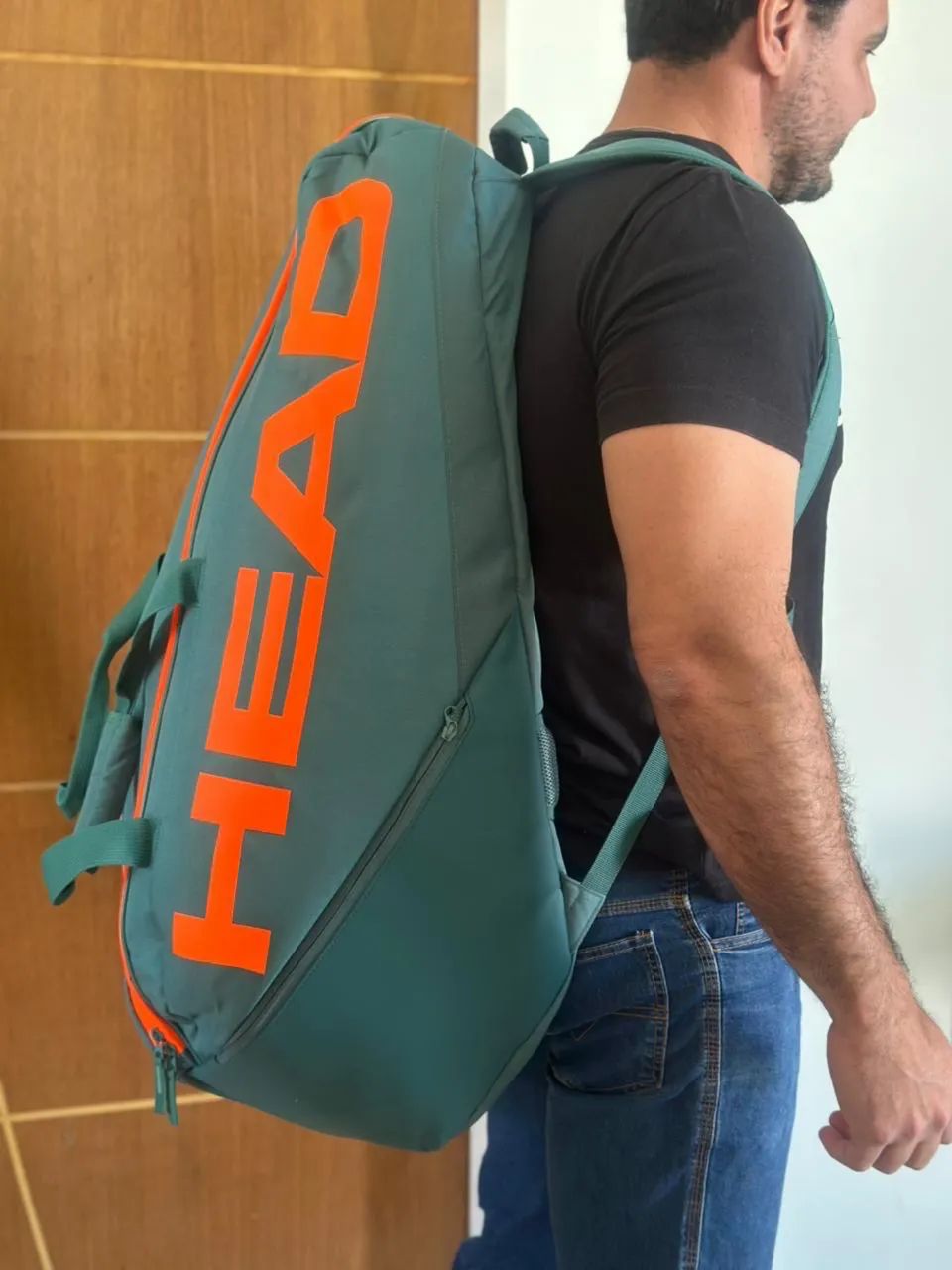 Raqueteira Head Pro X Large 9r Verde E Laranja  * Nunca Usada  - Foto 3