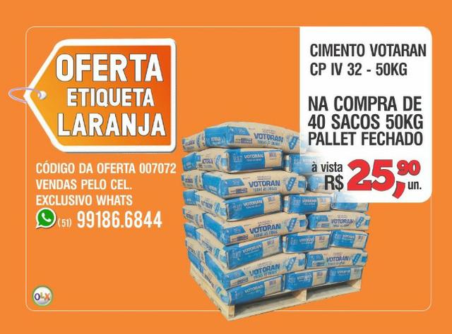 Votoran - Cimento CP IV 32 - Saco 50kg - Oferta etiqueta laranja - Foto 2