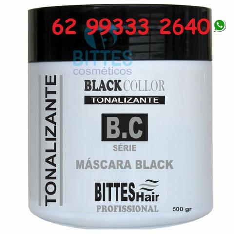 Máscara Black 500 g Tonalizante Color Preto Cabelos Escuros e Brilhosos Bittes Hair