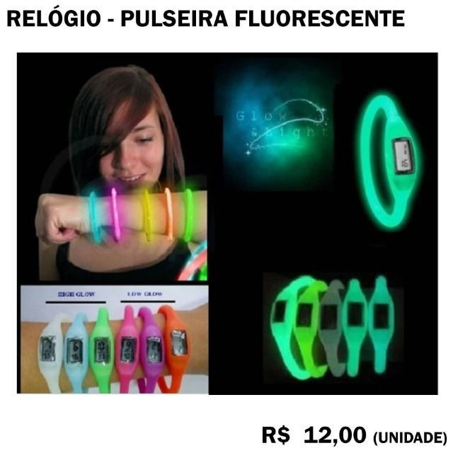 Relógio Pulseira de Silicone Fluorescente