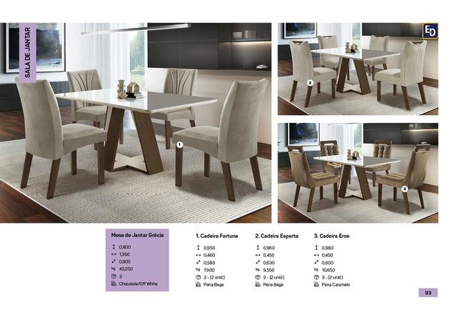 Mesa Grécia com 4 Cadeiras Fortuna 100% MDF