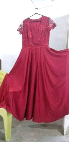 vestido longo rodado vermelho
