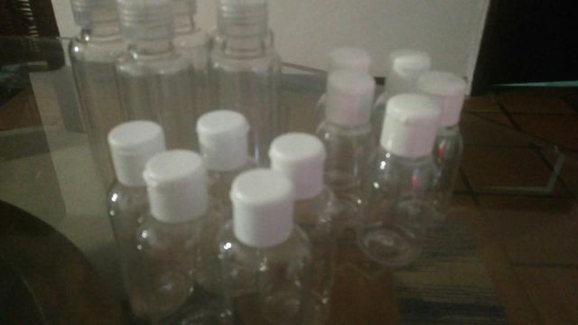 Frascos para essências e para álcool em gel