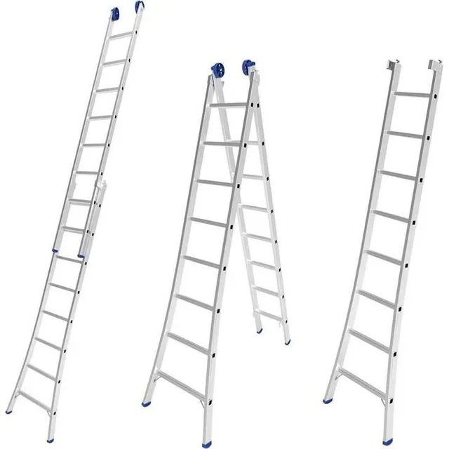Escada Extensíve mor 2x8 em alumínio - 16 Degraus 