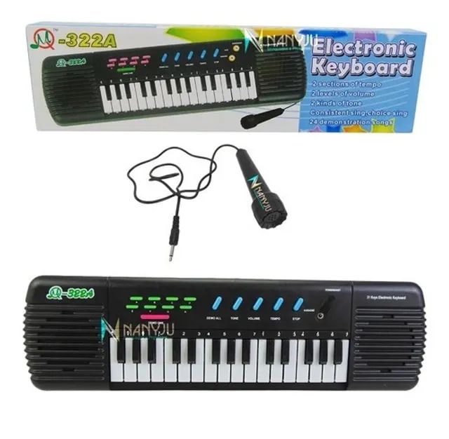 Brinquedo Teclado Infantil com Microfone Musical 24 Musicas