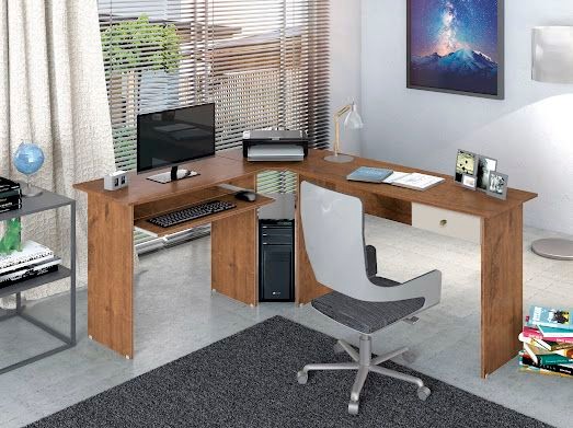 Escritório sala mesa office escrivaninha em L 