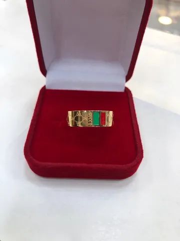 Aliança gucci o par com duplo banho em ouro 18 k - Foto 5