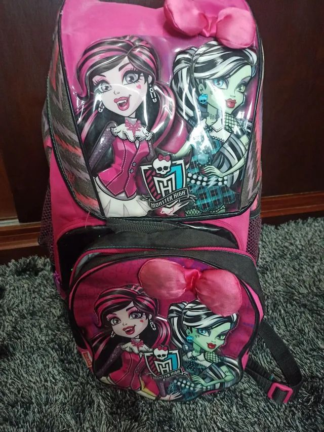 Mochila, Lancheira e Estojo Sestini grande Monsters High - Foto 3