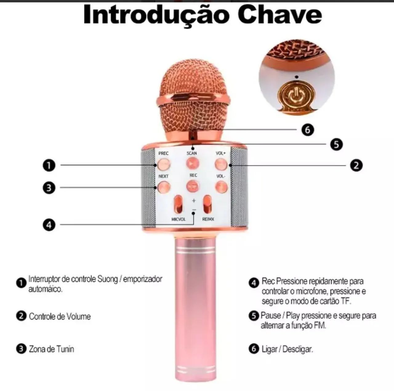 Microfone Karaokê multifuncional  - Foto 4