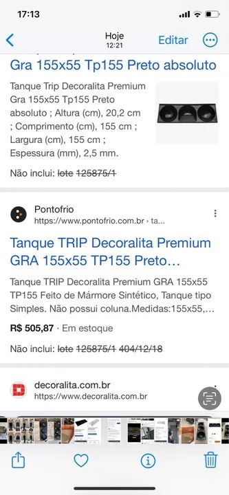 Tanque Trip Decoralita Premium Grã 155X55 novo - Foto 4