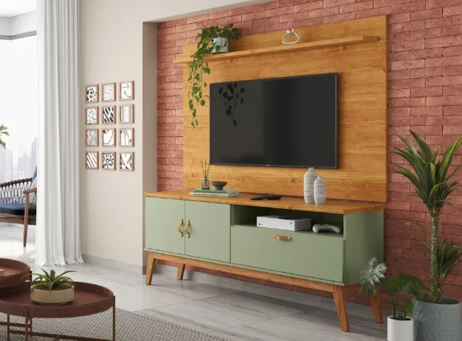 Rack + Painel SI Estilo Retrô Para TV Até 55'' ! Frete e Montagem Grátis.