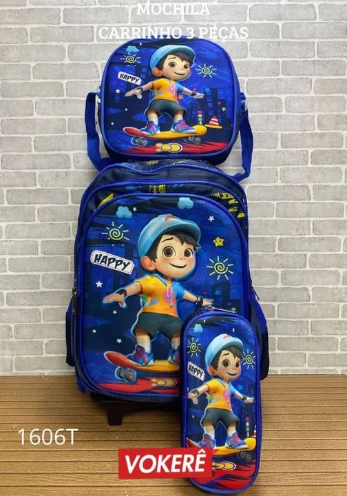 LANÇAMENTO Kit mochila Carrinho lancheira e estojo  - Foto 5