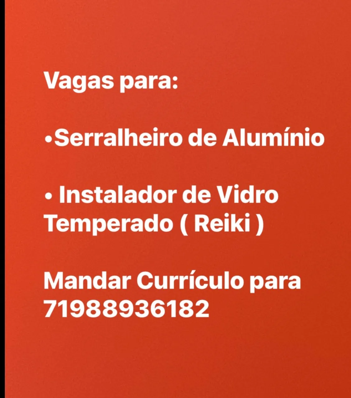 VIDRACEIRO , SERRALHEIRO De ALUMÍNIO, ESTALADOR De VIDRO TEMPERADO