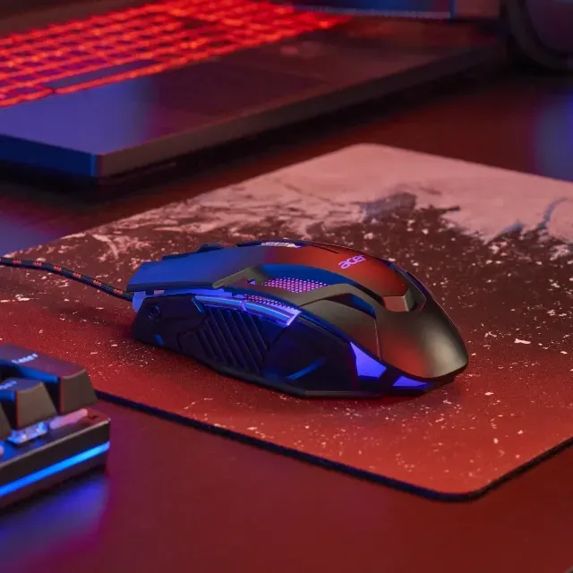 Mouse Gamer Acer Nitro - NOVO, Retroiluminado em RGB, 7 Cores, 6 Botões, 7200 Dpi, 125 Mhz