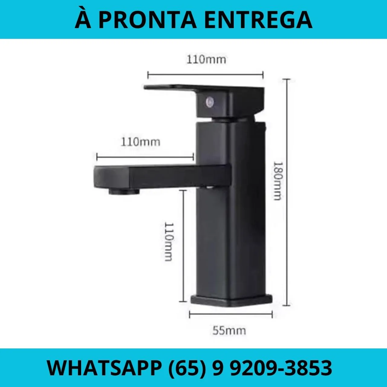 Torneira água quente e fria para Lavatório de Banheiro em Preto - monocomando