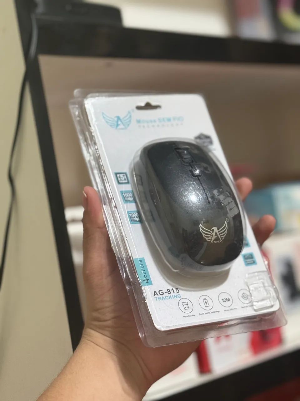 Mouse sem fio recarregável