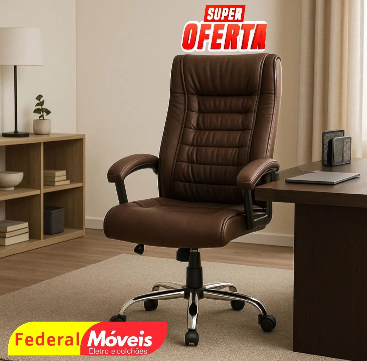 Cadeira Giratória Presidente Luxo - Elegância e conforto para seu escritório!