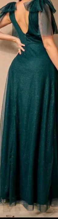 Vestido longo verde escuro 