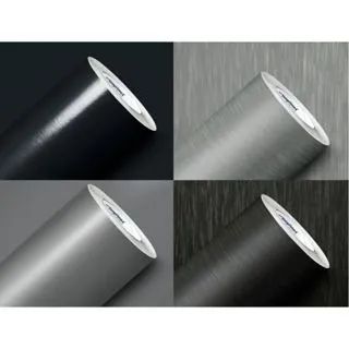 Adesivo Envelopamento Geladeira Vinil Aço Inox Escovado Titânio (Bege/ branco/ preto)
