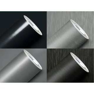Adesivo Envelopamento Geladeira Vinil Aço Inox Escovado Titânio (Bege/ branco/ preto)