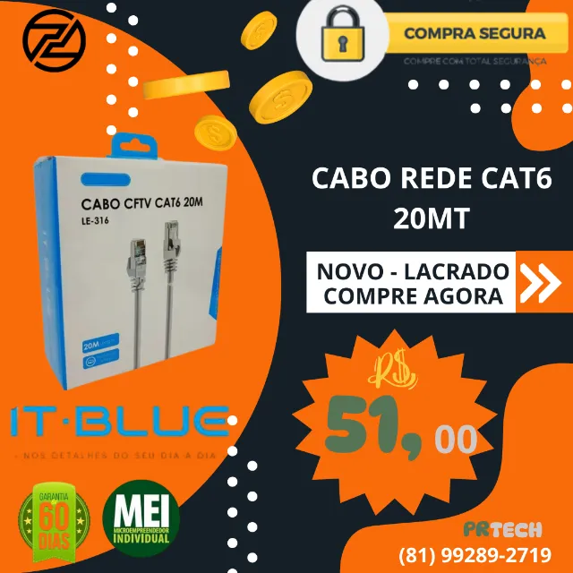 CABO DE REDE CAT6 20 METROS (CABO DE INTERNET)
