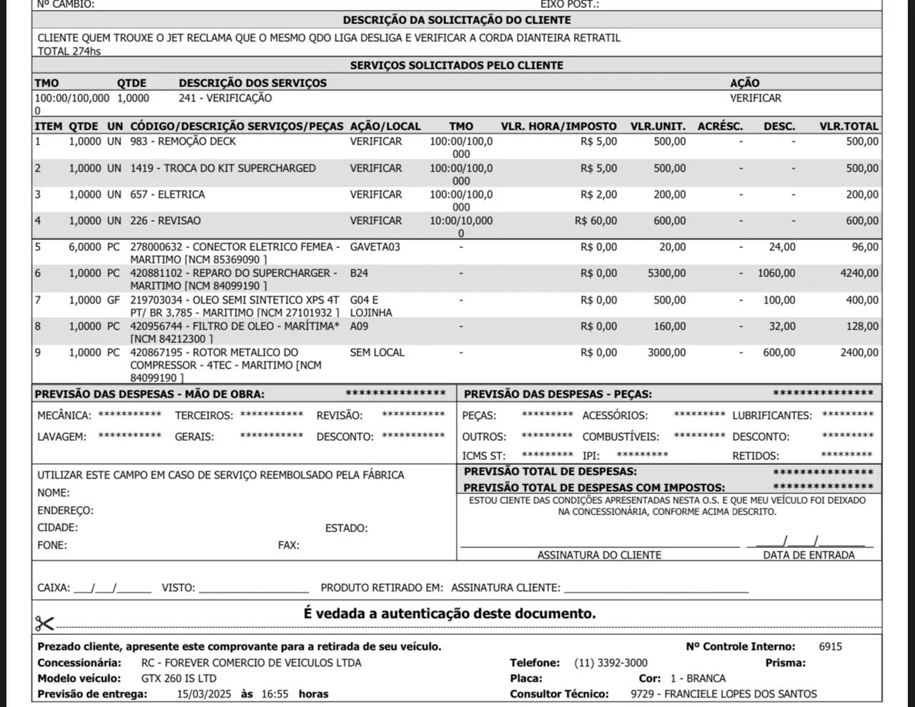 Jet Ski Sea Doo GTX 260 IS Limited 2011 Branco Top de Linha!!! Único no mercado!!! - Foto 8