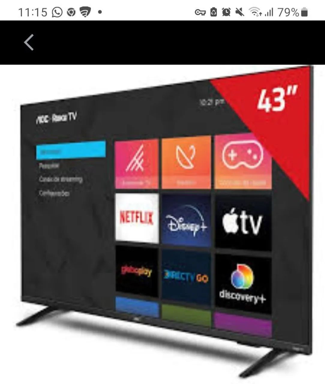 TV AOC Roku 43 polegadas Smart - Foto 2